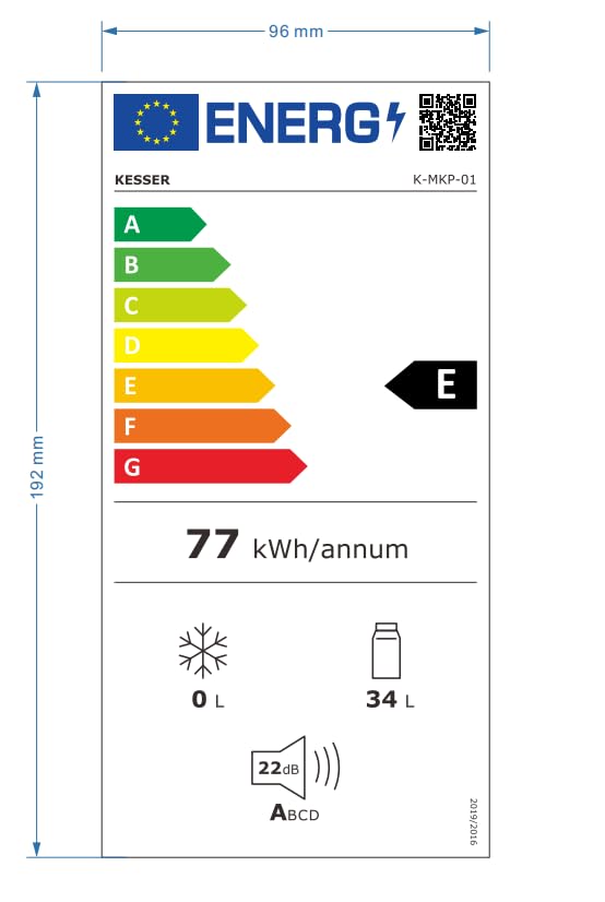 KESSER® Mini Frigorífico 40L – Puerta de Cristal, Silencioso 22dB, Termostato, Cerradura con Llave, Iluminación LED, Negro