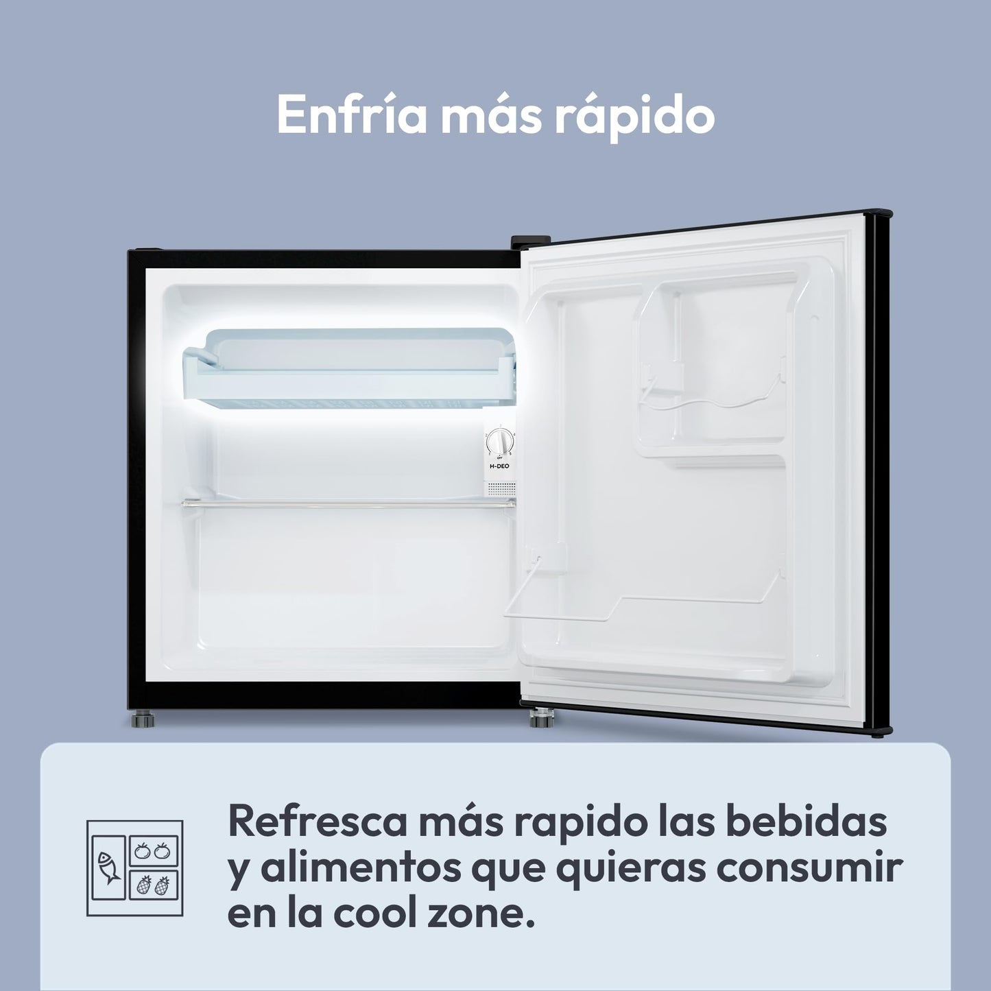 Frigorífico Candy CHASD4351EBC – Mini Bar 43L con Iluminación LED, Estantes en la Puerta y Control Mecánico, Negro