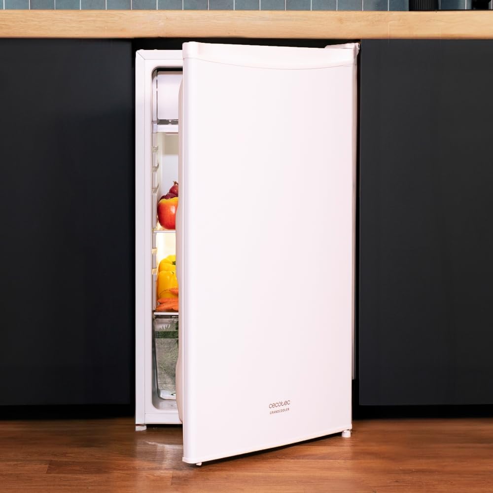 Frigorífico Cecotec Bolero CoolMarket TT – Mini Nevera 90L con Puerta Reversible y Control de Temperatura, Blanco