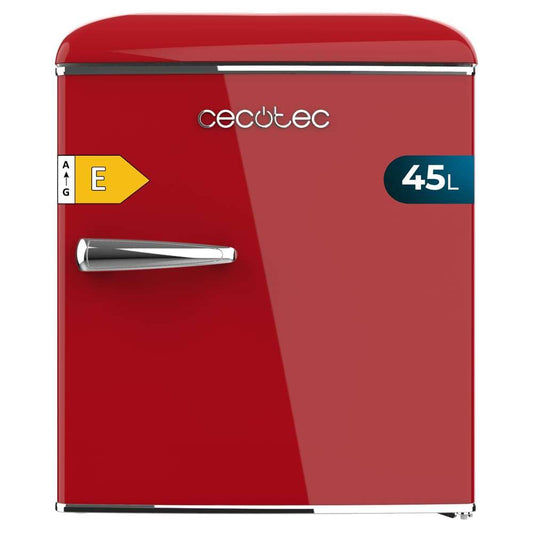Frigorífico Mini Cecotec Bolero CoolMarket TT Origin 45 – 45L Retro con Icebox, Bajo Consumo y Tirador Cromado, Rojo
