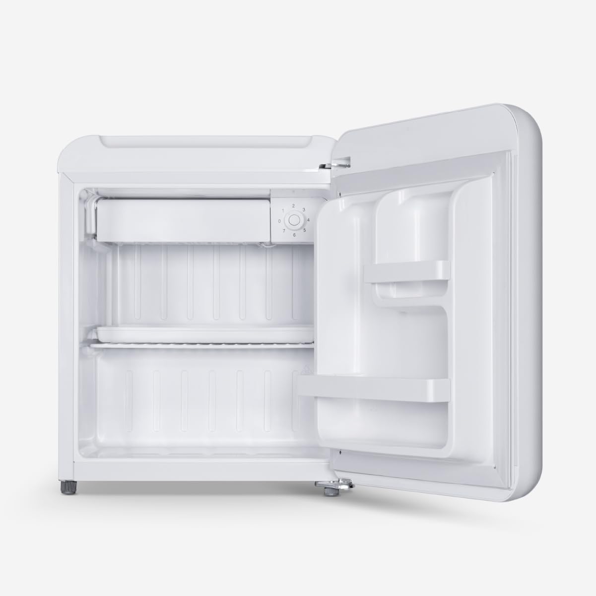 Frigorífico UNIVERSALBLUE COMO 6032W – Mini Bar Retro 48L con Zona Fría y Control Mecánico, Blanco