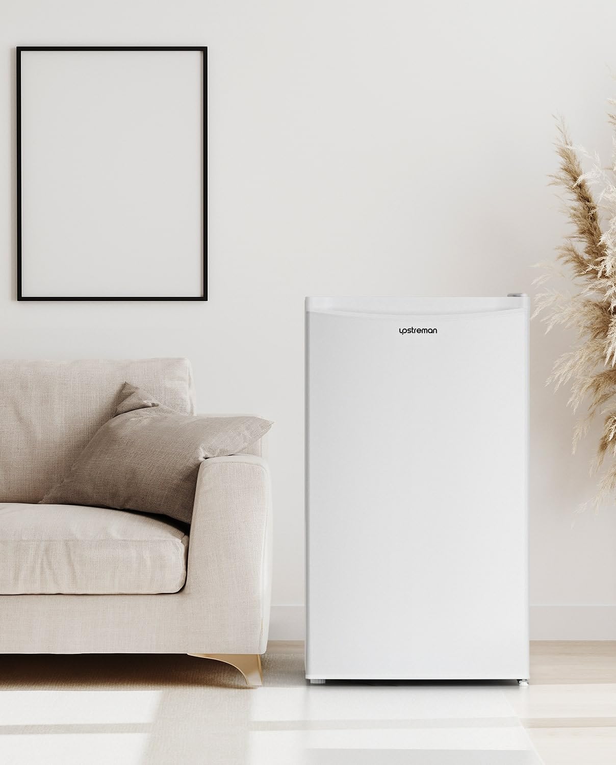 Frigorífico Mini Upstreman BR321 91L con Congelador – Bajo Consumo, Silencioso, Puerta Reversible, Blanco