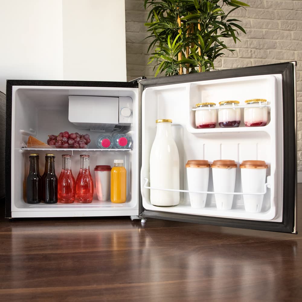 Frigorífico Cecotec GrandCooler 20000 – Mini Bar 46L Silencioso con Compartimento Congelador y Puerta Reversible, Negro