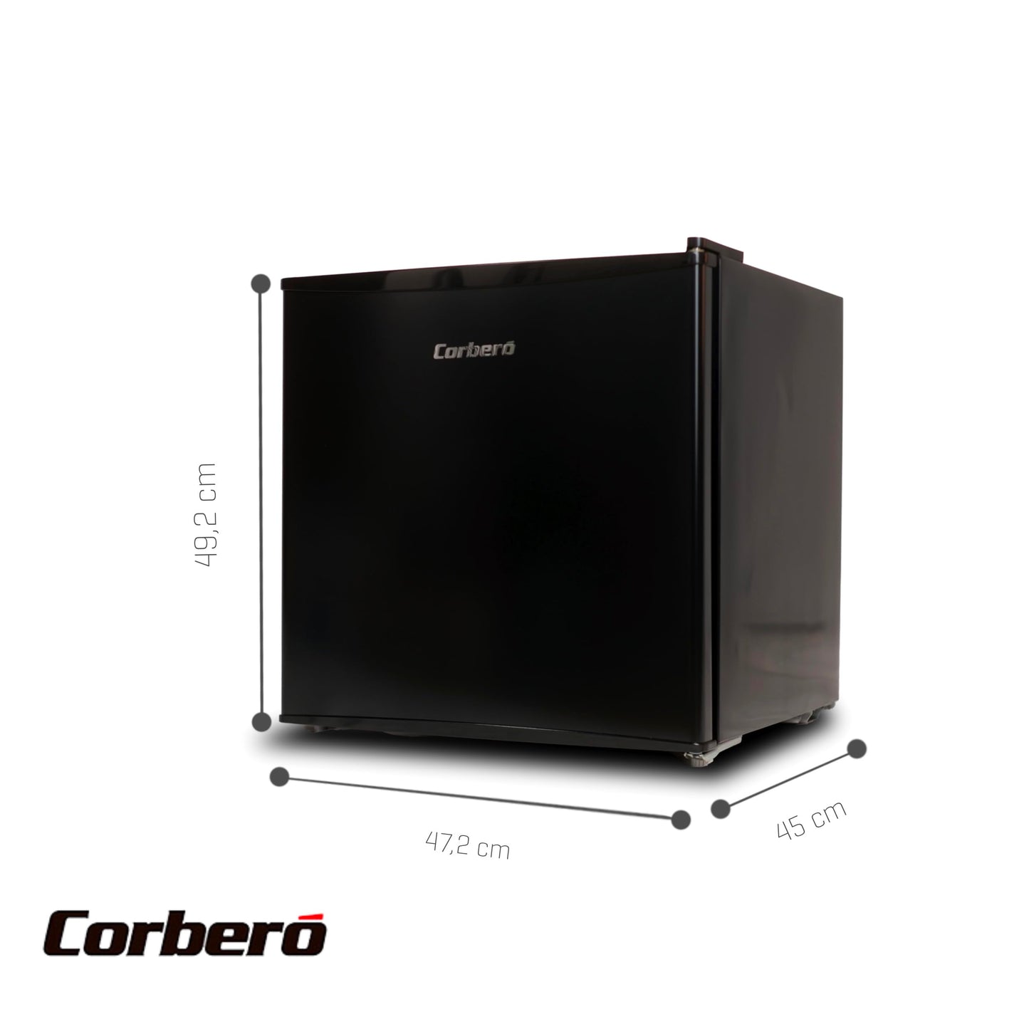Frigorífico Corberó CFMMB44BL – Mini Bar 43L con Puerta Reversible, Patas Niveladoras y Control Mecánico, Negro