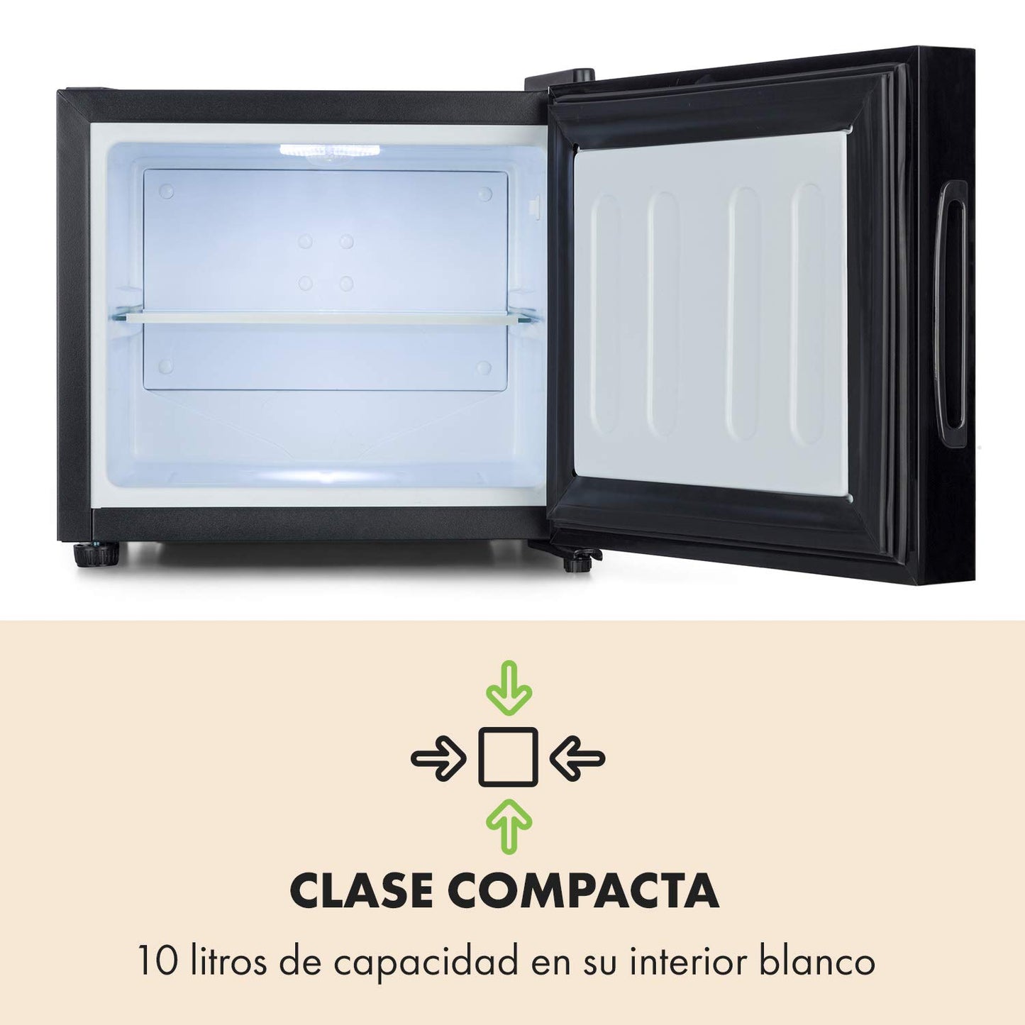 Mininevera Klarstein Frosty 10L – Compacta, Silenciosa y de Bajo Consumo Energético