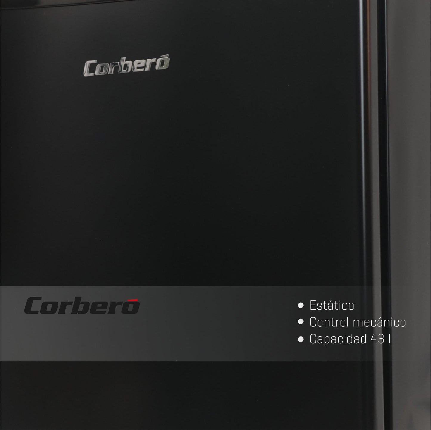 Frigorífico Corberó CFMMB44BL – Mini Bar 43L con Puerta Reversible, Patas Niveladoras y Control Mecánico, Negro