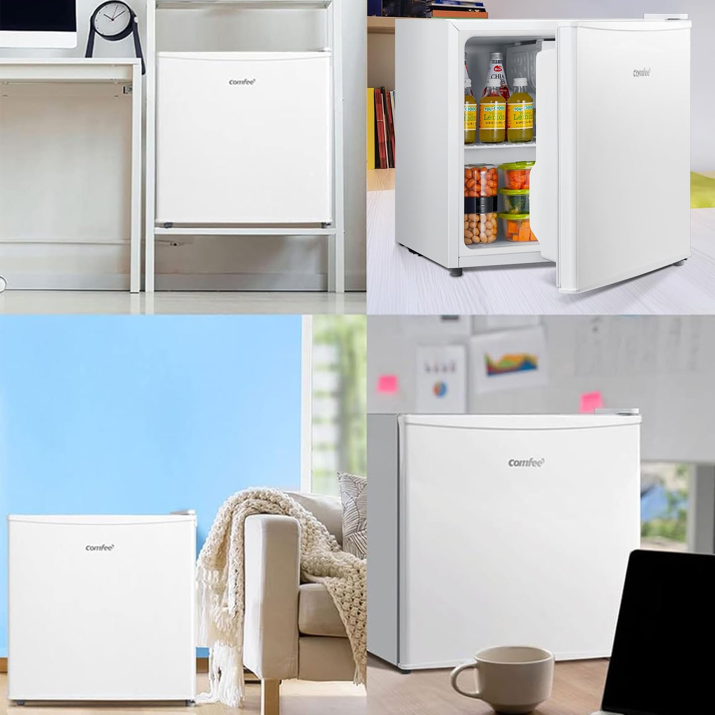 Mini Frigorífico Comfee' RCD50WH2(E) 43L – Puerta Reversible, Bajo Consumo y Funcionamiento Silencioso, Blanco