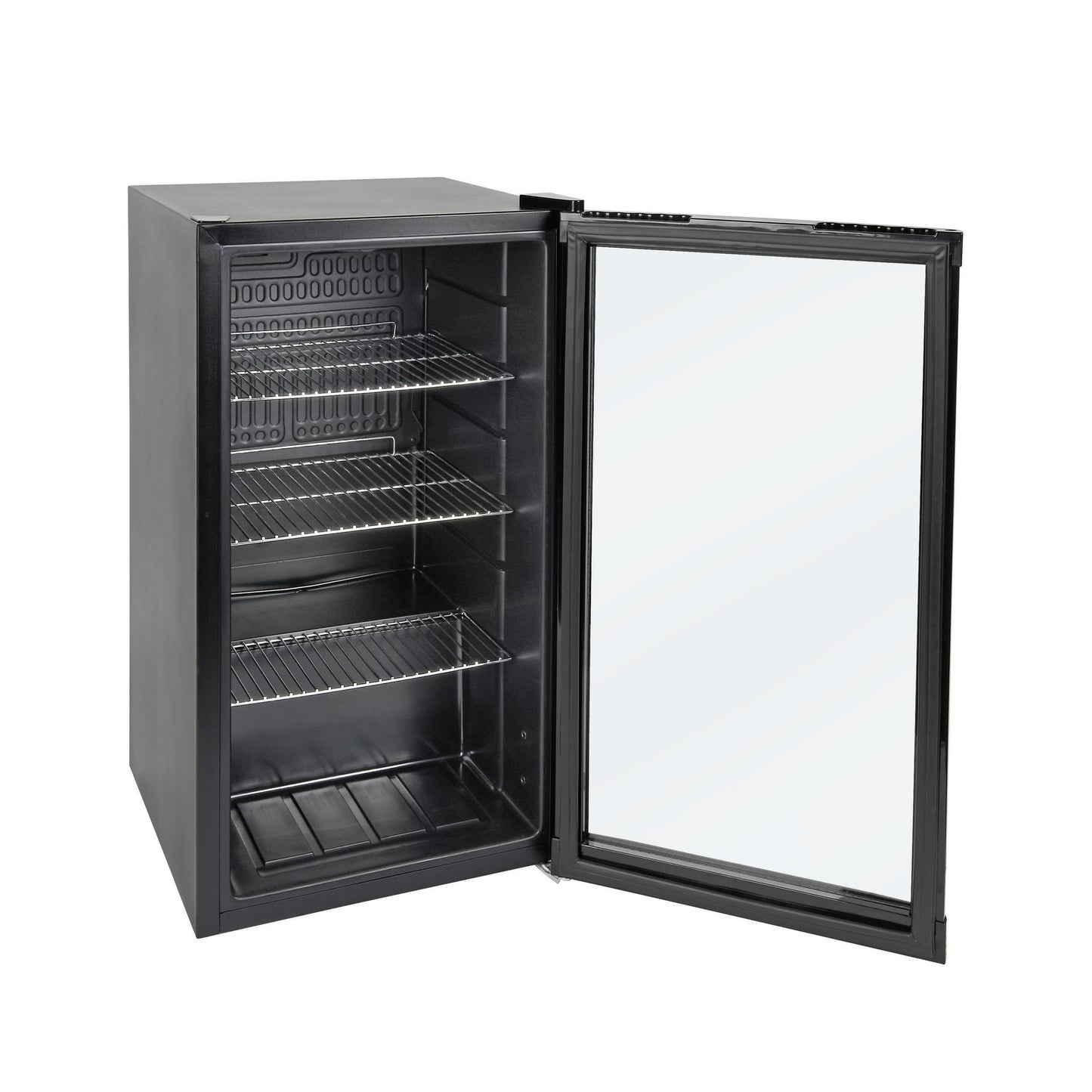 Mini Frigorífico Profesional con Puerta de Cristal – 88 L, Negro, con Estantes Ajustables