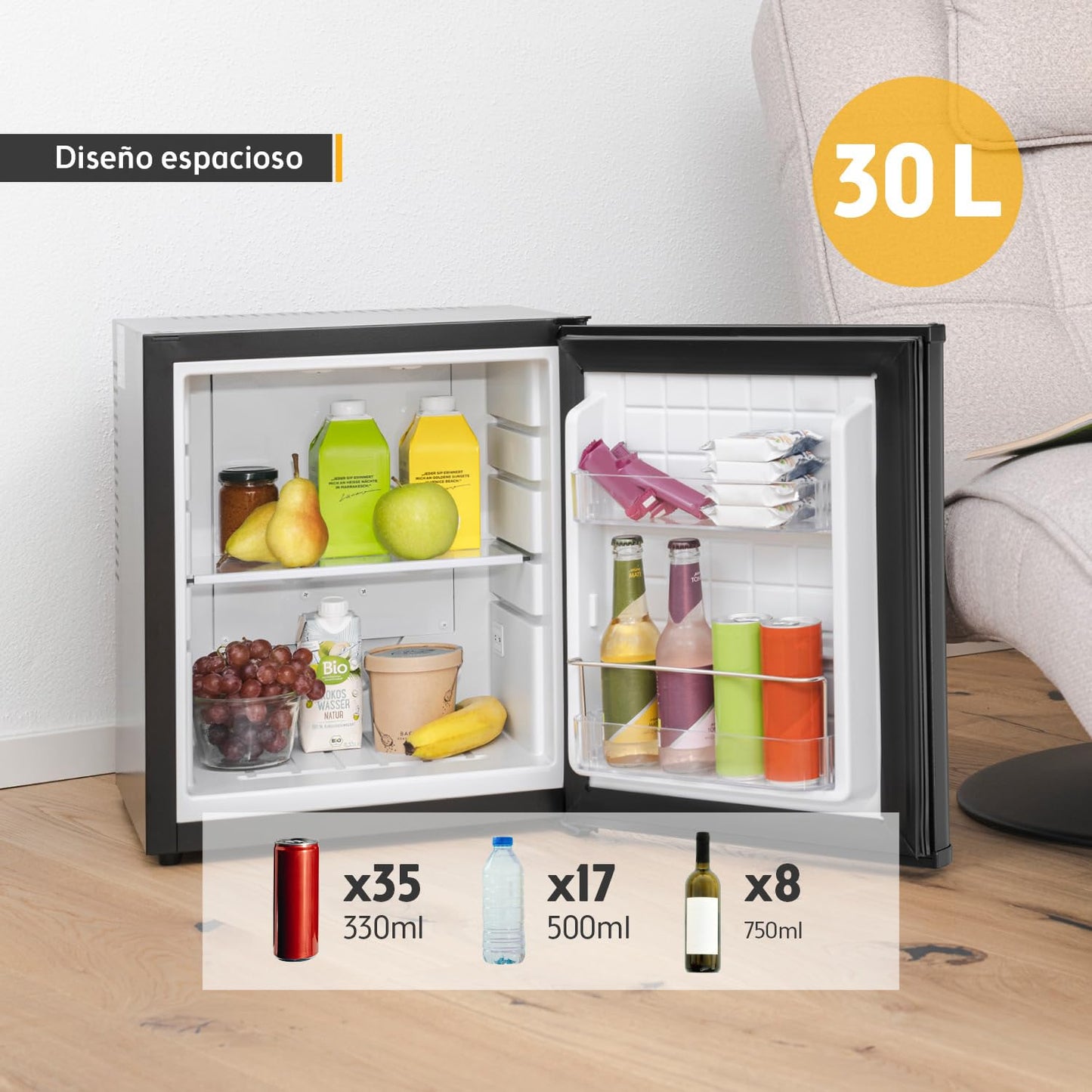 Mininevera TZS First Austria 30L – Silenciosa, compacta y con puerta reversible