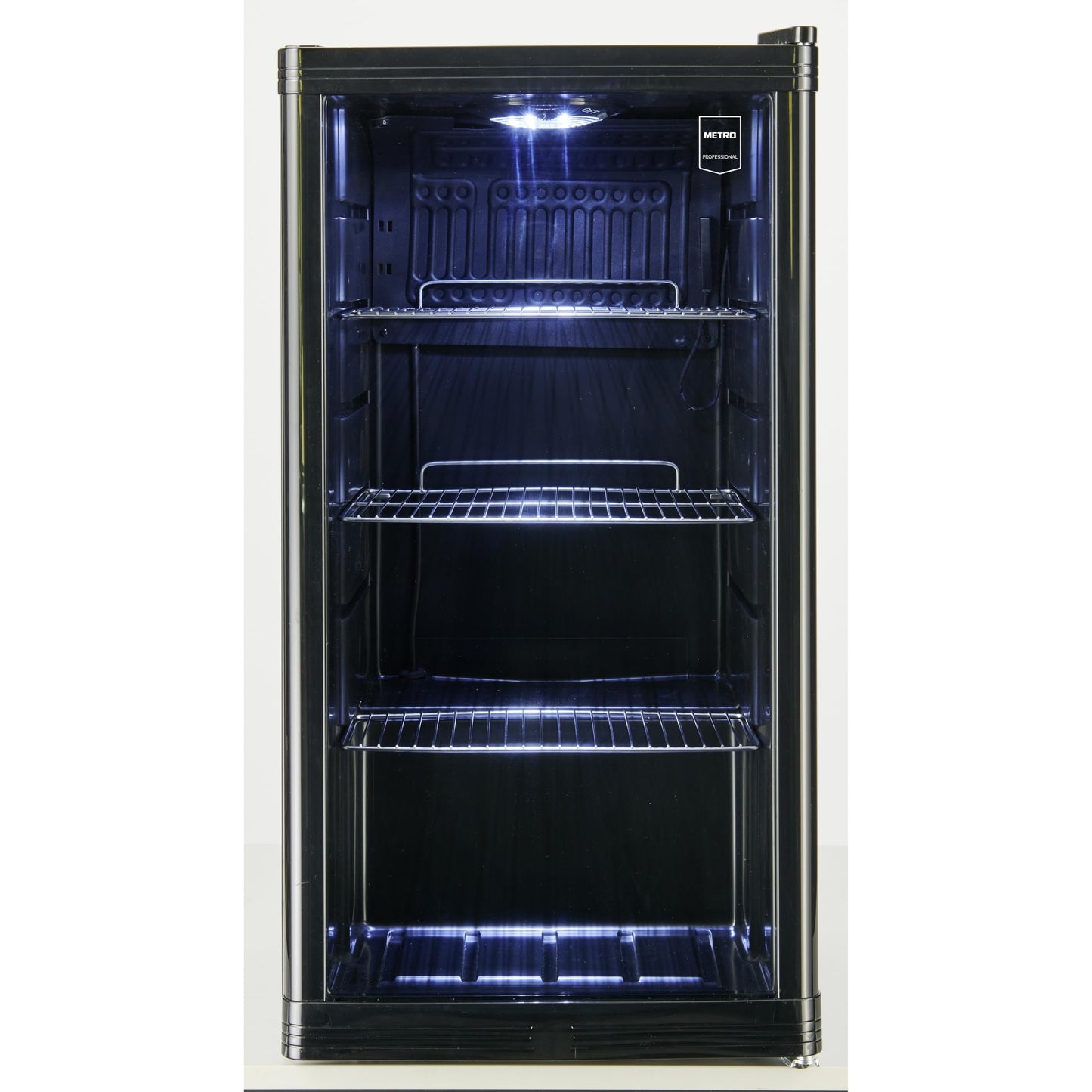 Mini Frigorífico Profesional con Puerta de Cristal – 88 L, Negro, con Estantes Ajustables